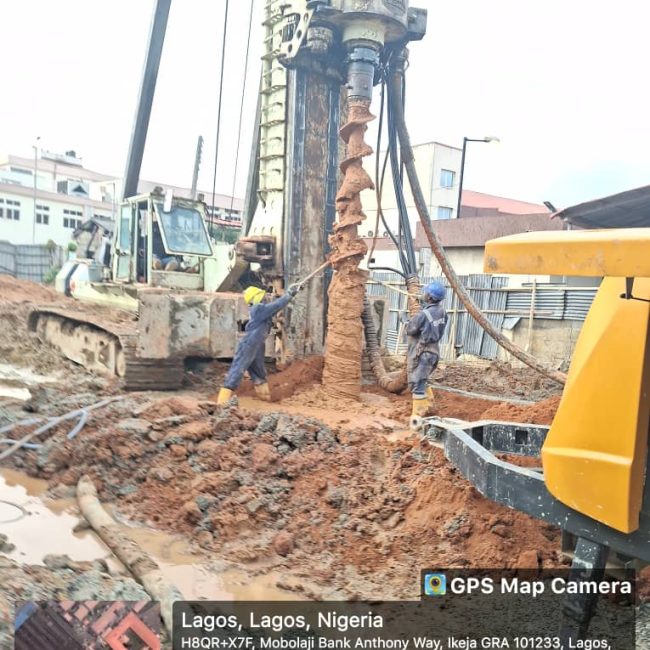 CFA Piling Contractor Lagos | Installation of CFA Piles in Victoria Island